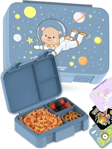 Vista 34 de BEARFOOT Lonchera infantil con compartimentos – Compacta y ligera A prueba de fugas, sin BPA, apta para lavavajillas Diseño dibujado a mano