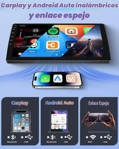 Vista 3 de Hikity Estéreo de coche Android 2+64G para Honda Civic 2001 2002 2003 2004 2005, 9 pulgadas pantalla táctil Radio Carplay Android Auto, WiFi