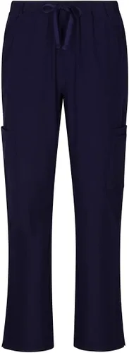 Vista 4 de Natural Uniforms - Conjunto fresco y elástico de ropa quirúrgica con camisa cuello en V y pantalón cargo para mujer, tallas regulares y pequeñas
