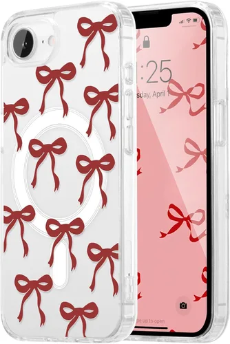 Vista 31 de UEEBAI - Funda magnética para iPhone 11, diseño de lazo, compatible con MagSafe, funda transparente delgada inalámbrica, antiamarilleo, a prueba
