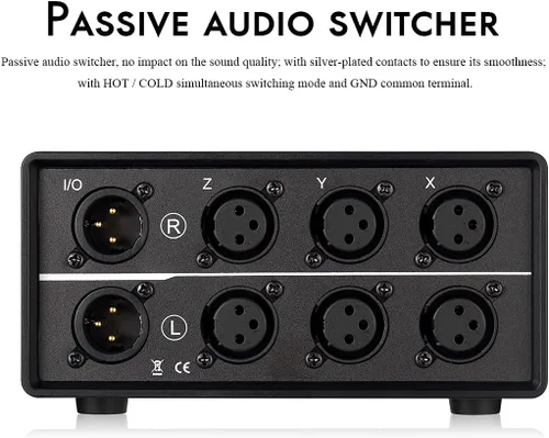 Vista 11 de Nobsound Interruptor de audio XLR 3 en 1 salida; convertidor de audio equilibrado; selector de audio pasivo estéreo de 3 vías