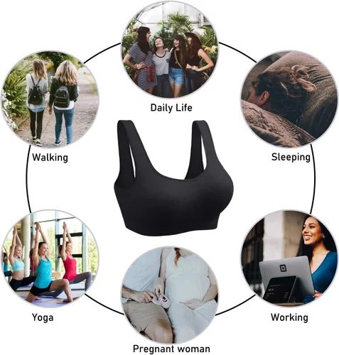 Vista 7 de Onory - Sujetador deportivo para mujer sin varilla y con relleno, para yoga, ejercicio, gimnasio y fitness, 3