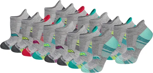 Vista 13 de Saucony Women's RunDry Performance Heel Tab Athletic Socks, Available in S-L (8, 16, 24 Pairs)