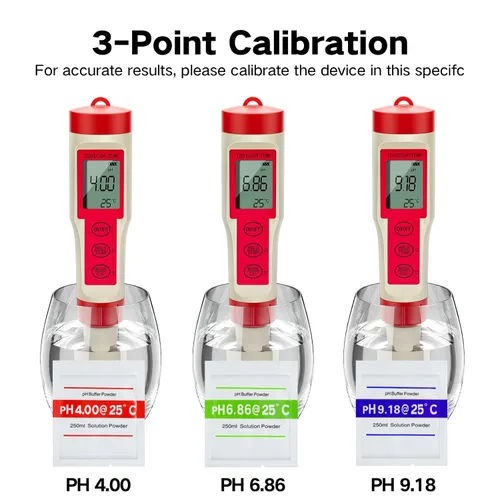 Vista 6 de ZuanXin Probador TDS, probador 4 en 1 con PH/TDS/EC/temperatura, probador de pH de piscina para agua potable, piscinas, jacuzzis y spas