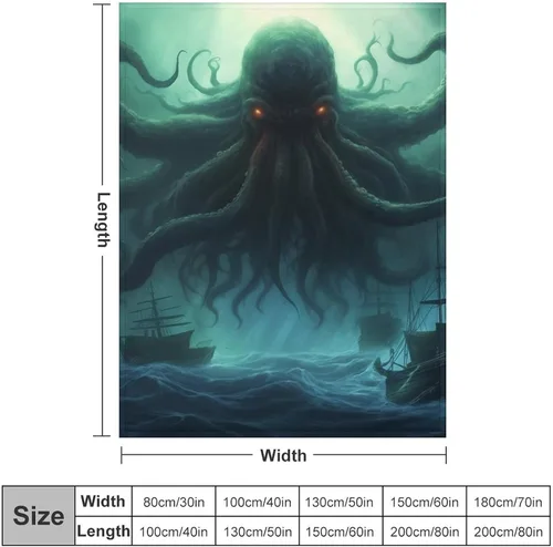 Vista 2 de Dead Cthulhu Waits Dreaming - Manta de alta calidad, súper suave, acogedora, cálida, manta decorativa para sala de estar, dormitorio