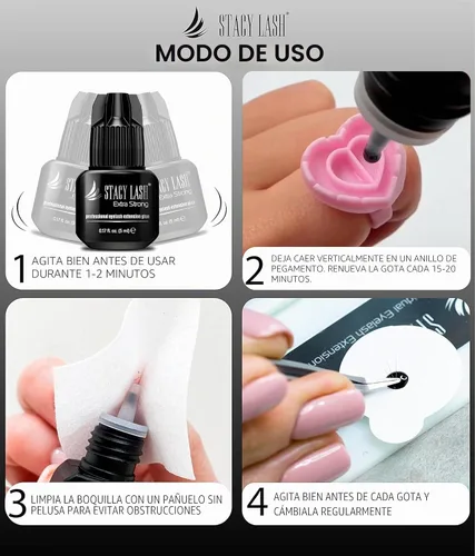 Vista 8 de STACY LASH Pegamento para extensiones de pestañas extra fuerte (0.17 onzas líquidas/0.2 fl oz), secado de 0.5 a 1 segundo/retención - 8