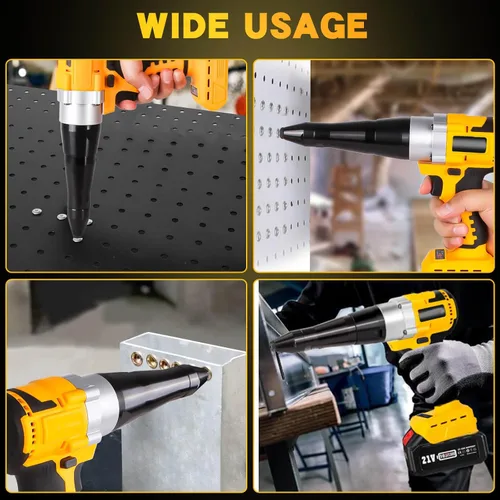 Vista 7 de Pistola de remache inalámbrica eléctrica compatible con batería Dewalt de 20 V máximo, (sin batería), kit de herramientas de remache inalámbrico sin
