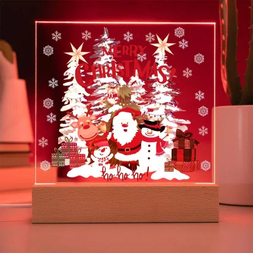 Vista 3 de Lámpara de luz nocturna de Navidad, ideas de regalo para niños o nietos con Papá Noel, accesorios únicos de iluminación LED de Navidad, lámpara