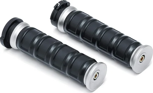 Vista 10 de Kuryakyn 6673 Dillinger Puños para control del acelerador de doble cable: motocicletas Harley-Davidson 1996-2019, negro satinado, 1 par