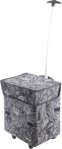 Vista 23 de Cesta con carro plegable grande multipropósito, color negro