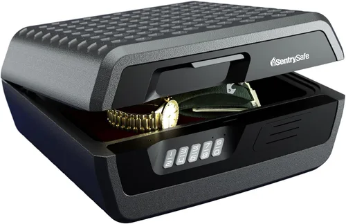 Vista 4 de SentrySafe Caja de seguridad ignífuga e impermeable con cerradura de teclado digital, caja de seguridad para documentos y joyas, 0.36 pies cúbicos