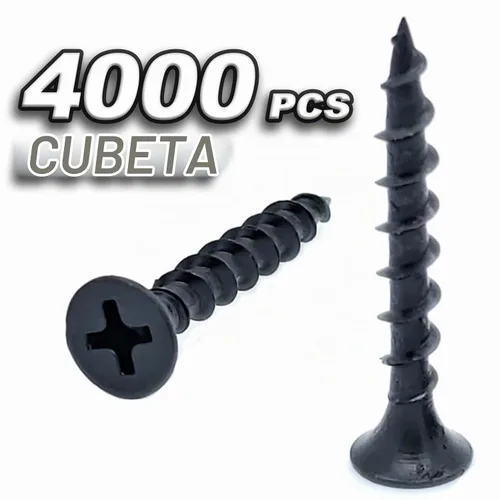 Vista 2 de 6 tornillos para paneles de yeso de 1-1/4 pulgadas, paquete de 4,000 unidades, rosca gruesa, punta afilada, Phillips Drive, cabeza de corneta