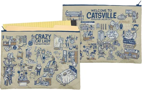 Vista 2 de Carpeta con cremallera - Crazy Cat Lady
