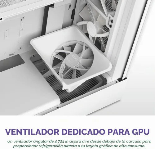 Vista 5 de NZXT H5 Flow RGB Estuche compacto ATX para juegos de PC de torre media – Panel frontal perforado de alto flujo de aire – Panel lateral de vidrio