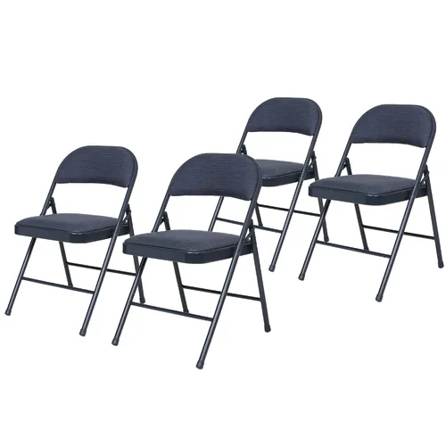 Vista 15 de OEF Furnishings OEF970 Series - Sillas plegables acolchadas de tela de alta calidad, asiento y respaldo acolchados cómodos para salas