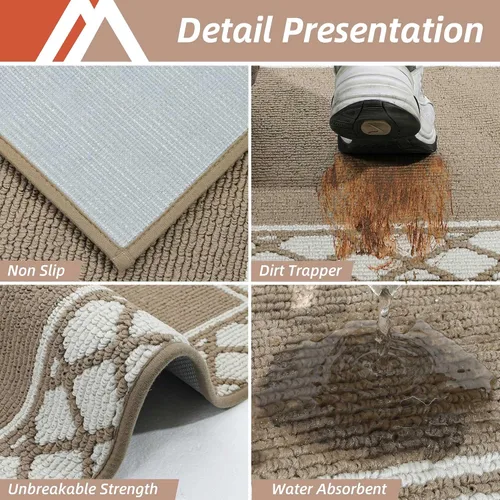 Vista 5 de COSY HOMEER Juegos de 2 Alfombras de Cocina Lavables Antideslizantes Tapetes de Cocina para Piso Absorbentes Alfombra Corredor de Cocina