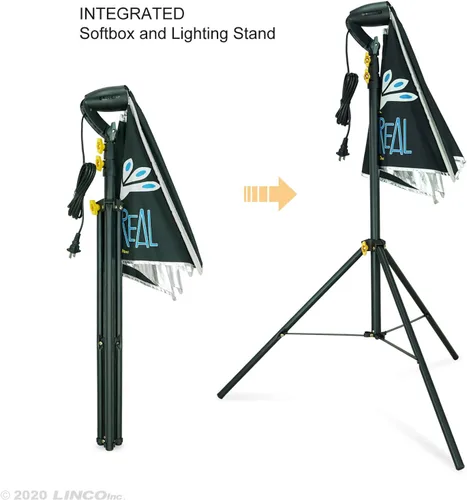 Vista 4 de LINCO Lincostore AM270 - Kit de iluminación de estudio para fotografía fotográfica continua, 16 x 16 pulgadas, con 2 bombillas de retrato