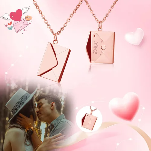 Vista 6 de MOTICIUS Collar de sobre personalizado con imagen en el interior, collar de sobre personalizado con mensaje para mujer, regalo para el día