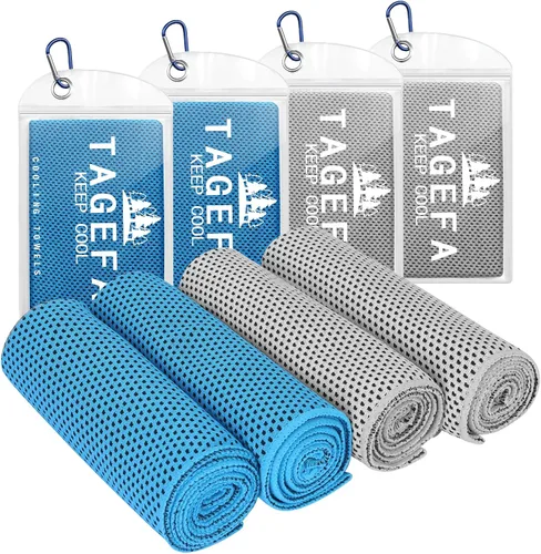 Vista 9 de Paquete de 4 toallas refrescantes de 40 x 12 pulgadas con bolsa de transporte, toallas deportivas frías, suaves y transpirables, toalla