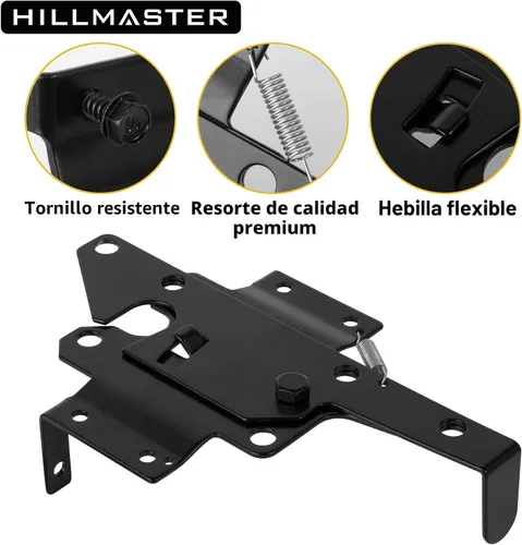 Vista 3 de HILLMASTER Pestillo de puerta de alta resistencia autobloqueante para valla de madera, cerradura de puerta automática de gravedad de montaje