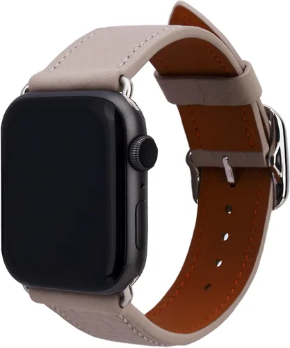 Vista 4 de Correa italiana de cuero genuino compatible con Apple Watch Series 987654321SE de 1.772 in, 1.732 in, 1.654 in, 1.614 in, 1.575 in, 1.496 in