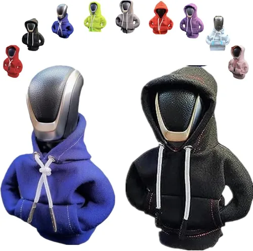 Vista 32 de Funda para palanca de cambios de automóvil, suéter divertido con pomo de palanca de cambios, sudadera con capucha para decoración y protección
