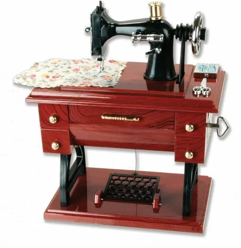 Vista 5 de Patty Both Caja musical con forma de máquina de coser, diseño clásico