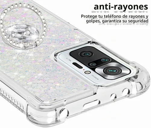 Vista 4 de CCSmall Funda con purpurina para Redmi Note 10 Pro Max para mujer LSZ Colorido