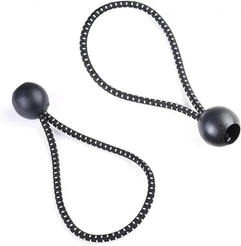 Vista 3 de Yescom 25 piezas de 6 pulgadas de bola elástica negra Bungee Loop Cord Tie Down Strap Wire Fix Canopy Tienda de campaña