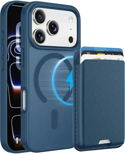 Vista 94 de Funda magnética para iPhone 12 Pro Max, cartera magnética desmontable con soporte para tarjetas, [compatible con MagSafe] grado militar, a prueba
