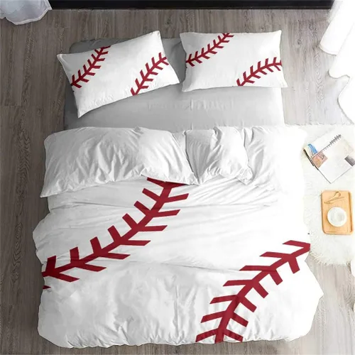 Vista 12 de LanS Precise Baseball Sport Series - Juego de funda de edredón y funda de almohada, juego de 3/4 piezas