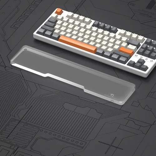 Vista 14 de Reposamuñecas de Acrílico para Teclado - Negro, Reposamuñecas Ergonómico de 68 Teclas para Teclado de Computadora Compacto-negro