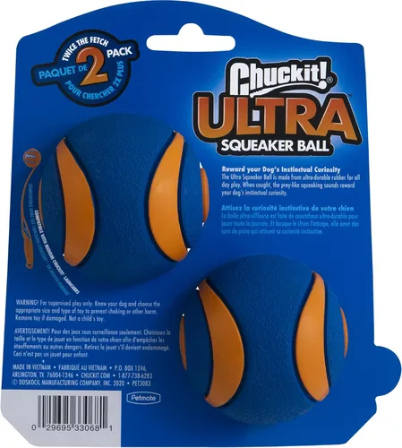 Vista 3 de Chuckit! Ultra Ball, paquete de 2 bolas ultra chirriantes, paquete de 2