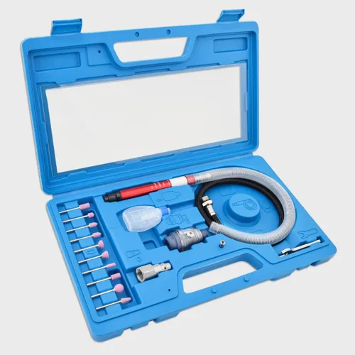 Vista 2 de Gunpla Kit de amoladora de troqueles de micro aire, 17 piezas, amoladora neumática de lápiz, capacidad de boquilla de 1/8 y 3/32 pulgadas, molienda