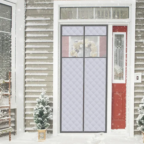 Vista 7 de Cortina de puerta con aislamiento térmico magnético visible para 36 x 80 pulgadas Door Soundproof Windproof Insulation Doorway Curtain with