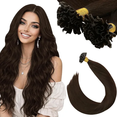 Vista 41 de Ugeat - Extensiones de cabello humano con microanillo, 14 pulgadas, extensiones de cabello Remy con microcuentas de 1 gm/hebra, 50 gms, extensiones