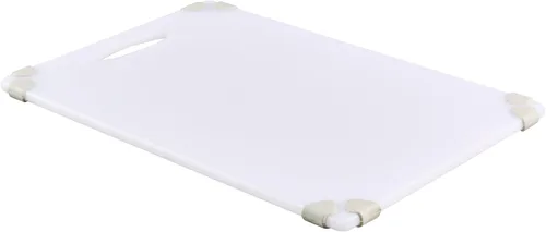 Vista 4 de Restaurantware -Tabla de cortar de plástico duradero verde de 12 x 18 pulgadas - Los agarres de esquina de goma evitan el deslizamiento - Codificado