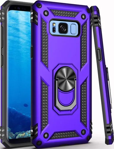Vista 9 de LUMARKE Funda para Galaxy S8, pasa 16 pies, probada contra caídas con soporte de anillo magnético, compatible con soporte de montaje de automóvil