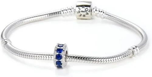 Vista 3 de Adabele 1 pieza de cuentas de plata de ley auténtica con circonita cúbica con circonita cúbica para todos los demás, pulsera, collar, joyería