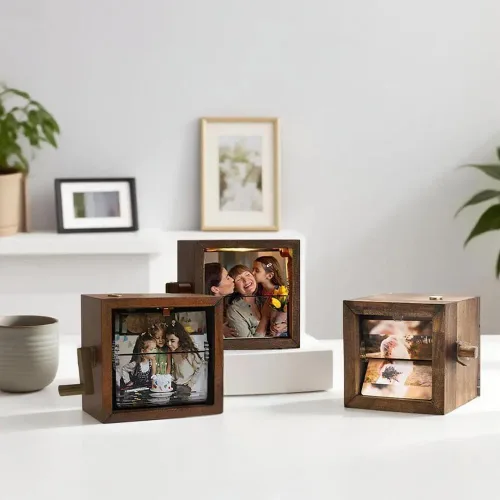 Vista 6 de Evamall Caja de fotos de madera personalizada de regalo para mejor amigo, recuerdo de memoria personalizado con imagen, regalo significativo
