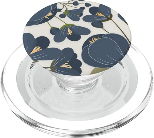 Vista 8 de Bonito estampado botánico floral azul marino PopSockets adhesivo PopGrip