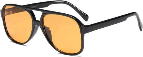 Vista 37 de Freckles Mark Lentes de sol clásicos estilo retro de los años 70 para mujeres y hombres, montura estilo aviador, cuadrada, grande y de moda