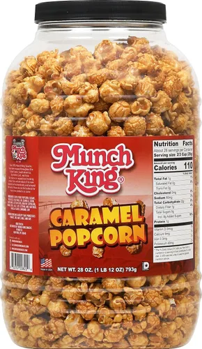 Vista 4 de Munch King Snacks Caramelo Palomitas de Maíz 28 oz. Barril