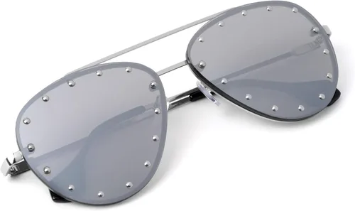 Vista 2 de Brooklyn AV-1672 - Gafas de sol de aviadores con tachuelas de gran tamaño sin montura
