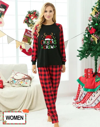 Vista 3 de Pijamas de Navidad para la familia, conjunto de pijamas de Navidad familiares 2023, divertidos pijamas familiares de Navidad para mujeres, hombres