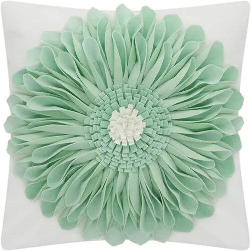 Vista 19 de OiseauVoler Fundas de almohada hechas a mano de 18 x 18 pulgadas, fundas de cojín de girasol 3D azules, fundas de almohada decorativas para sofá