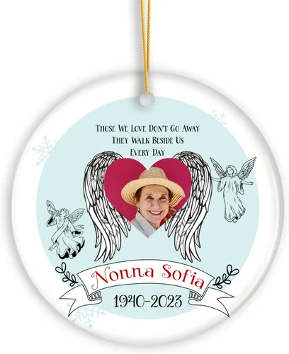 Vista 19 de Adornos de Navidad personalizados con foto, adorno de recuerdo personalizado con nombre de bebé, nuevo regalo de bebé, recuerdo de bebé