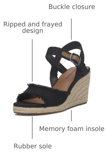 Vista 3 de Lucky Brand Sandalias de cuña Mindra para mujer Negro