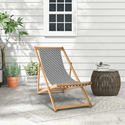 Vista 2 de Giantex Silla de camping plegable para patio – Silla de exterior con 3 posiciones ajustables, lona transpirable, silla de bambú para exterior