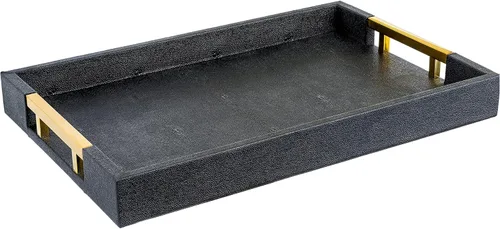 Vista 11 de Home Redefined - Moderna y elegante bandeja rectangular de 17.5 x 12 pulgadas, estilo shagreen, color azul bebé claro, con aspecto de cuero falso